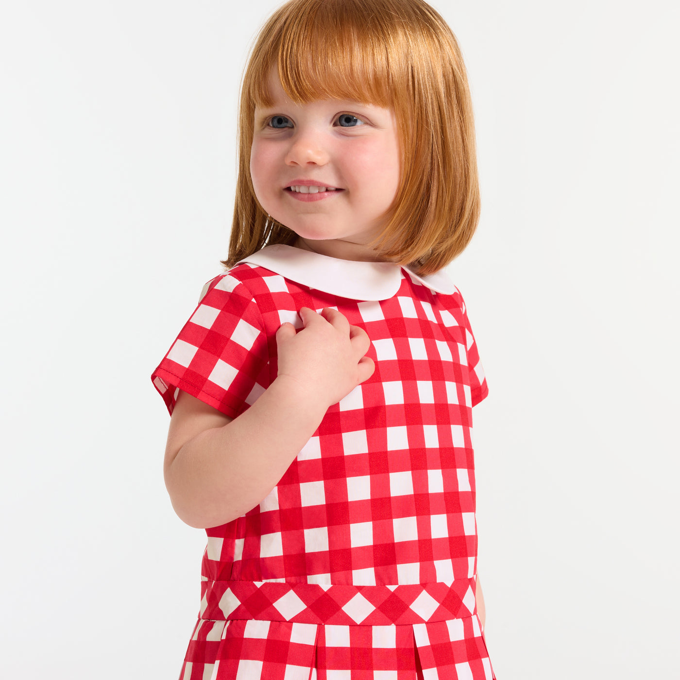 Baby girl Gingham dress - white/red