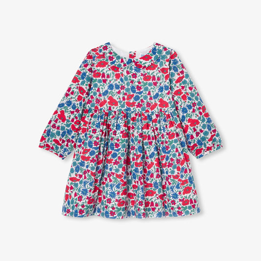 Baby girl dress in Liberty fabric - white/multicolour