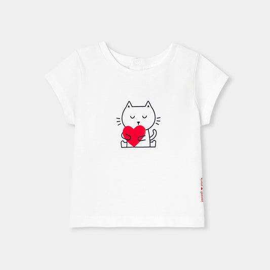 Baby girl cotton T-shirt - jacadi white
