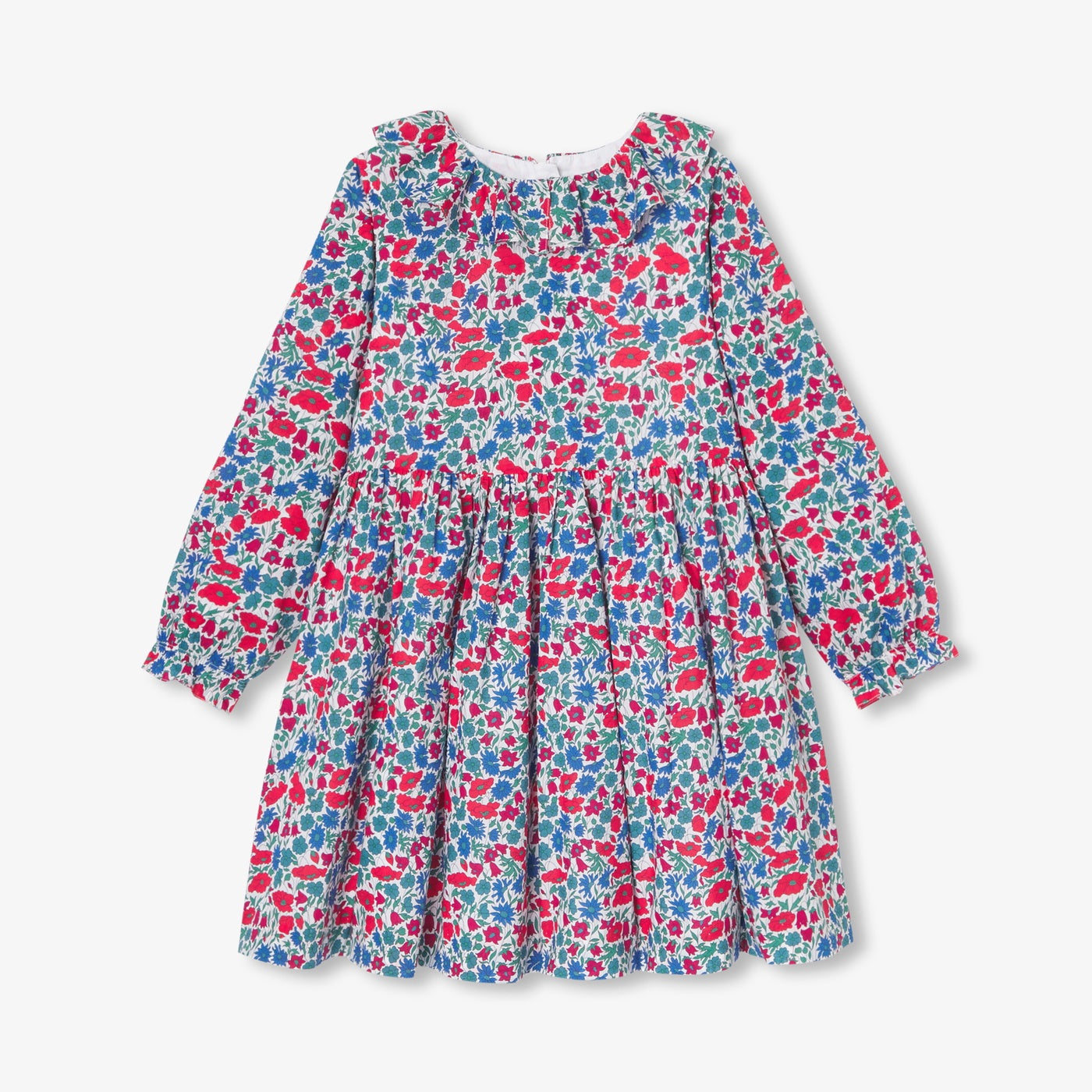 Girl dress in Liberty fabric - white/multicolour