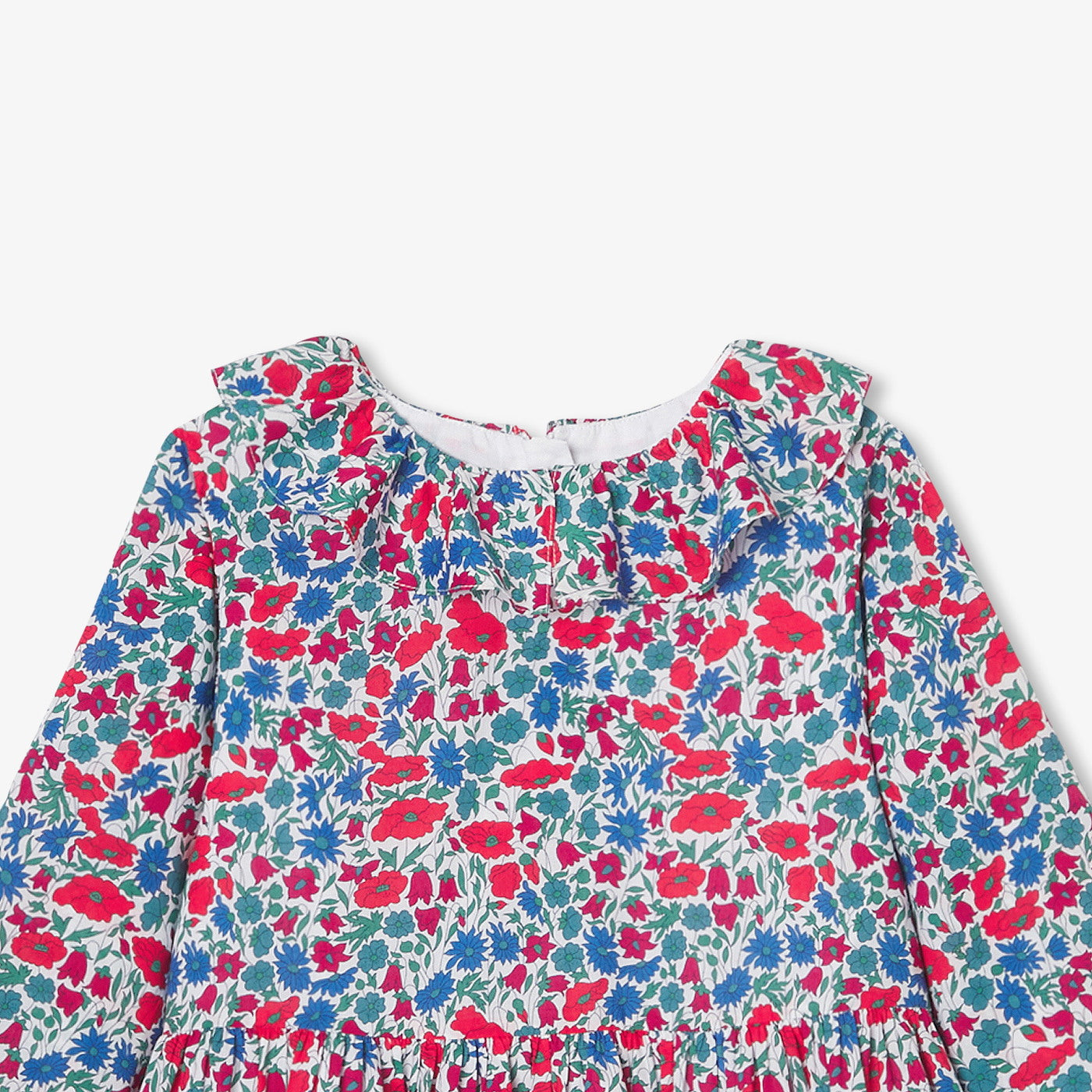 Girl dress in Liberty fabric - white/multicolour