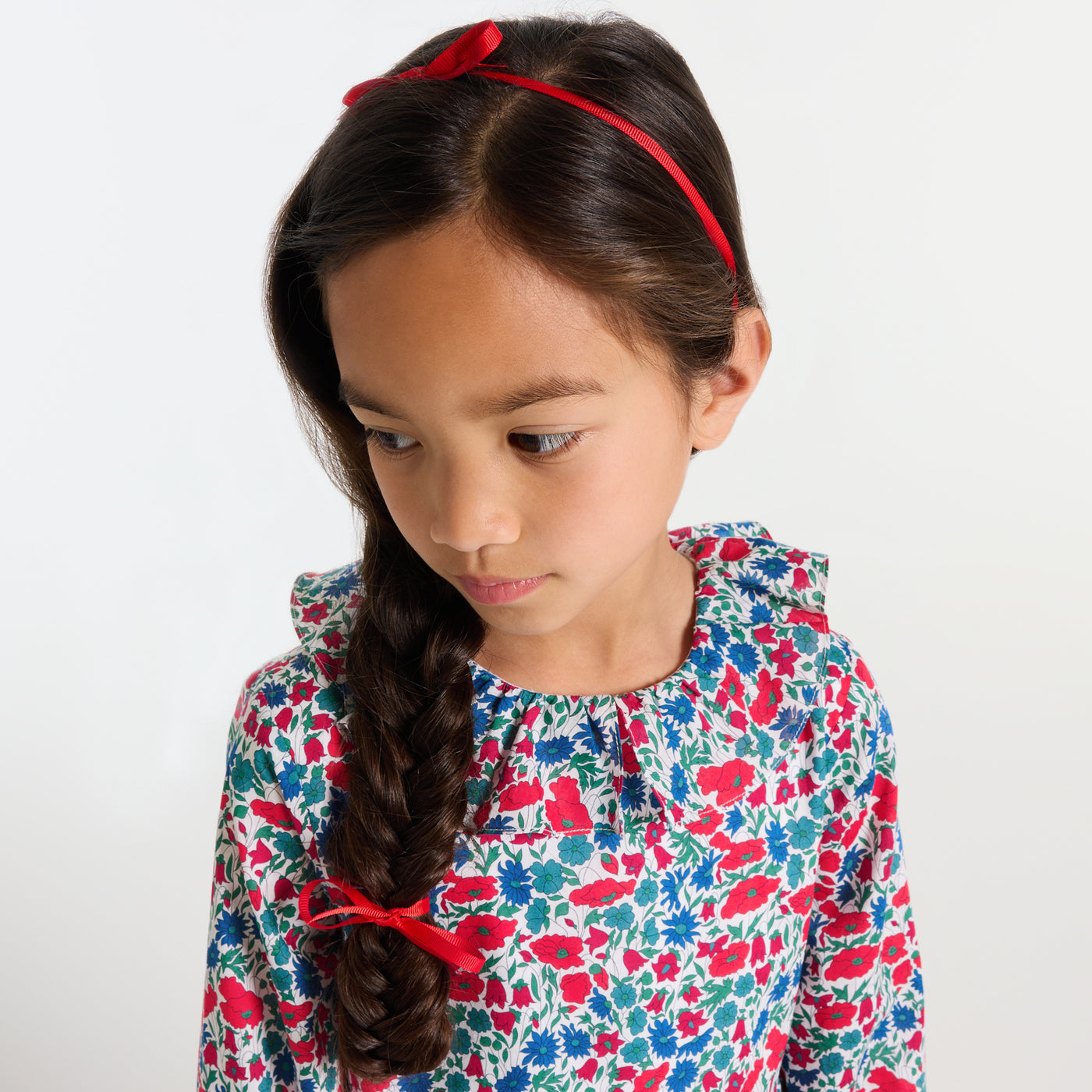 Girl dress in Liberty fabric - white/multicolour