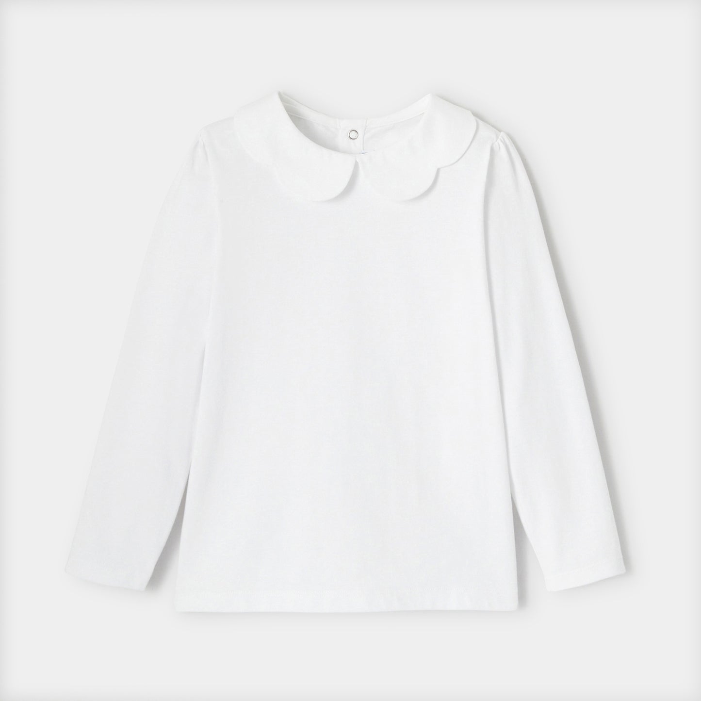 Girl T-shirt with scalloped collar