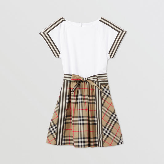 Burberry Vintage Check Detail Cotton Dress