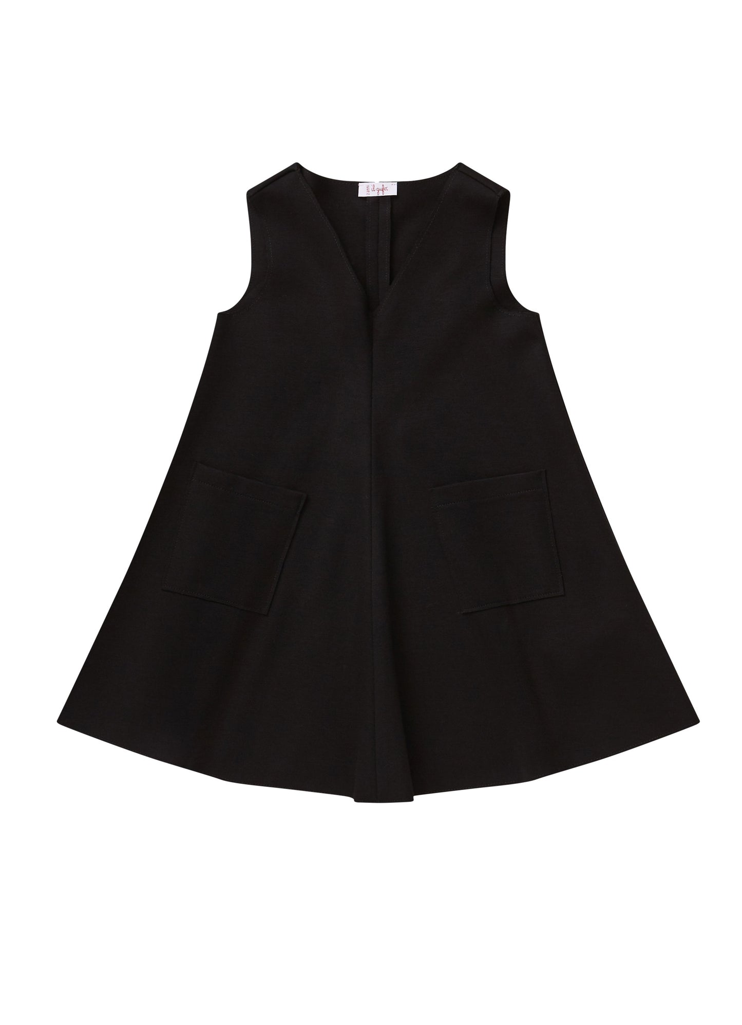 Il Gufo Black Pinafore Dress