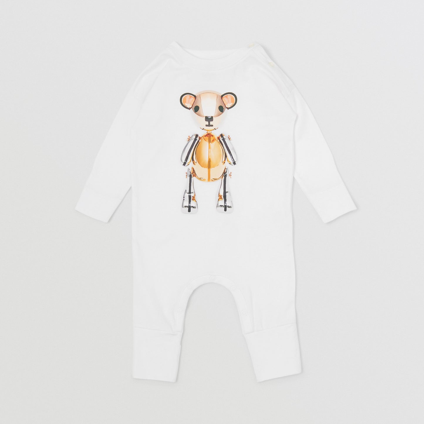 Burberry Thomas Bear Print Cotton Jumpsuit