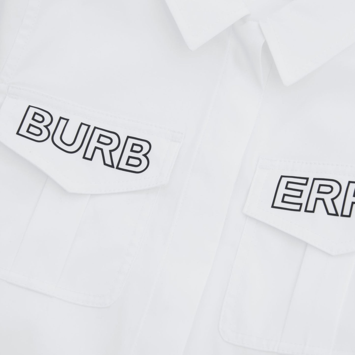 Burberry Logo Print Cotton Poplin Shirt Dress