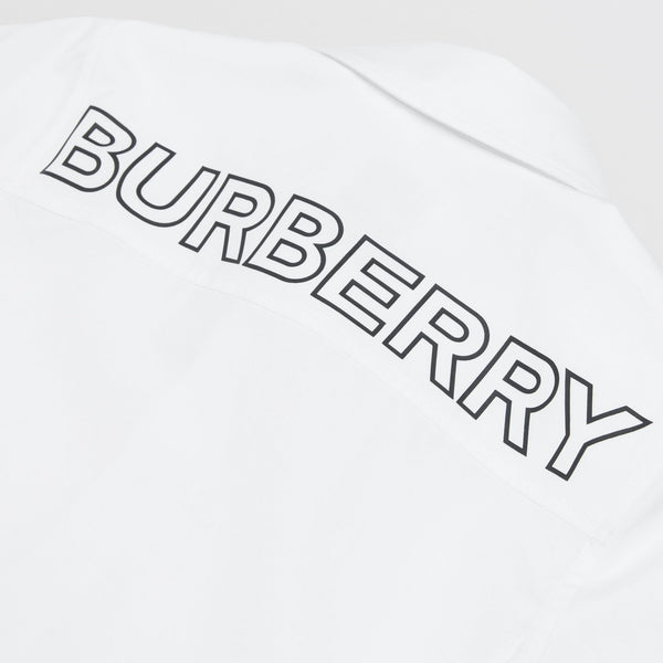 Burberry Short-sleeve Logo Print Stretch Cotton Shirt