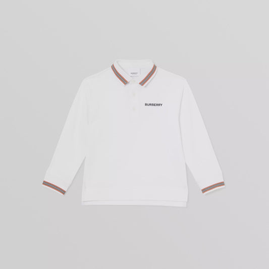 Burberry Long-sleeve Cotton Piqué Polo Shirt