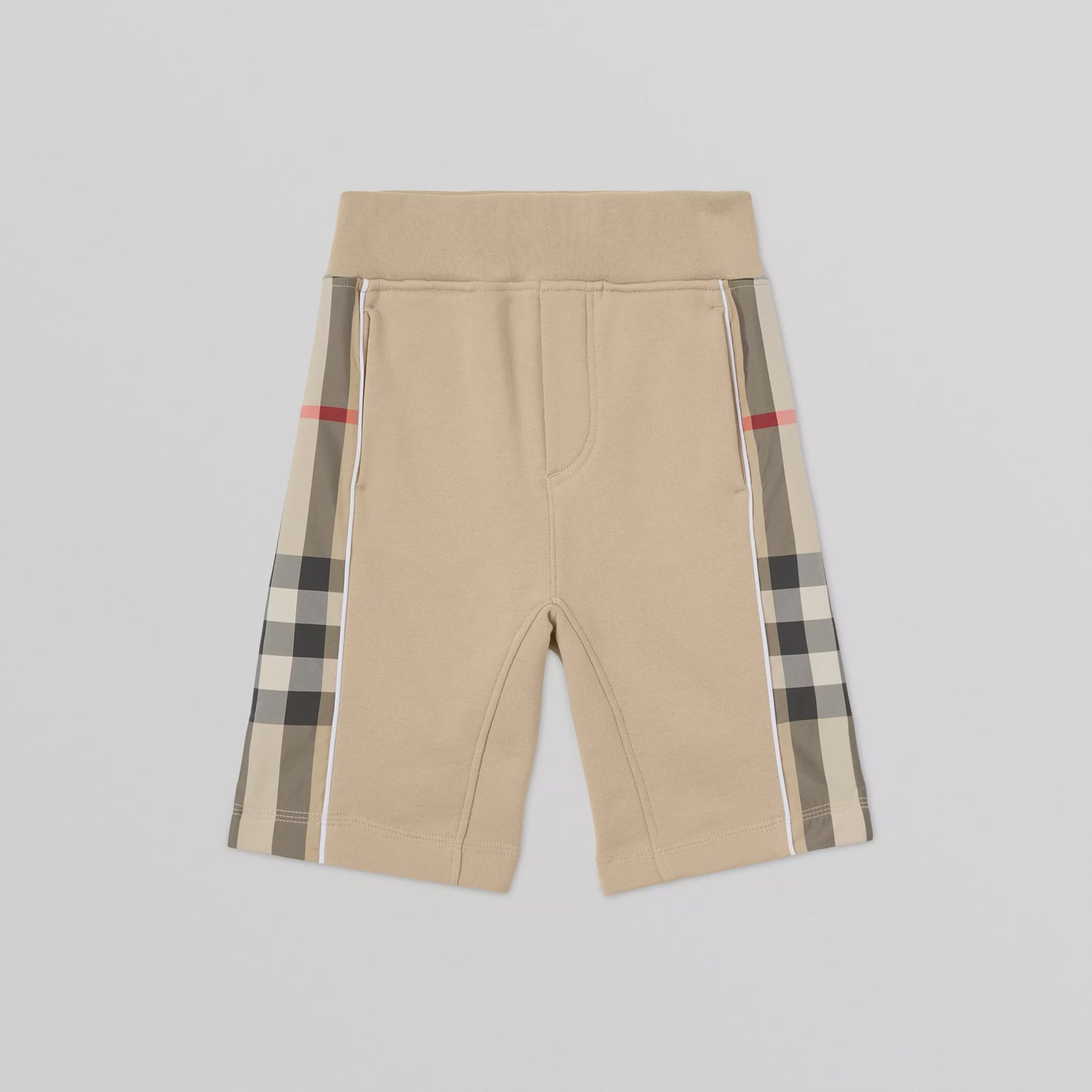 Burberry Beige Check Panel Cotton Shorts