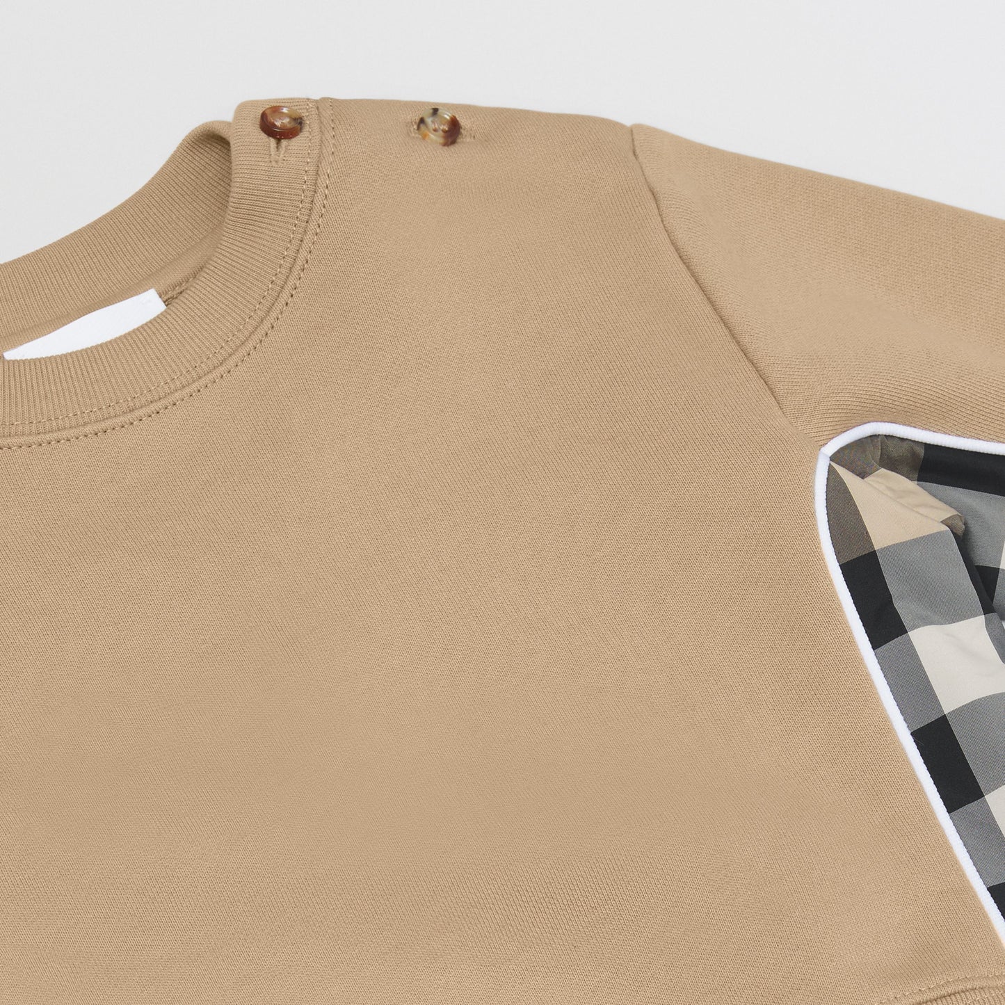 Burberry Baby  Beige Check Panel Sweatshirt