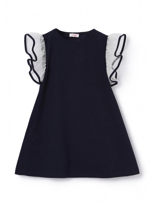 Il Gufo Navy Blue Jersey Dress