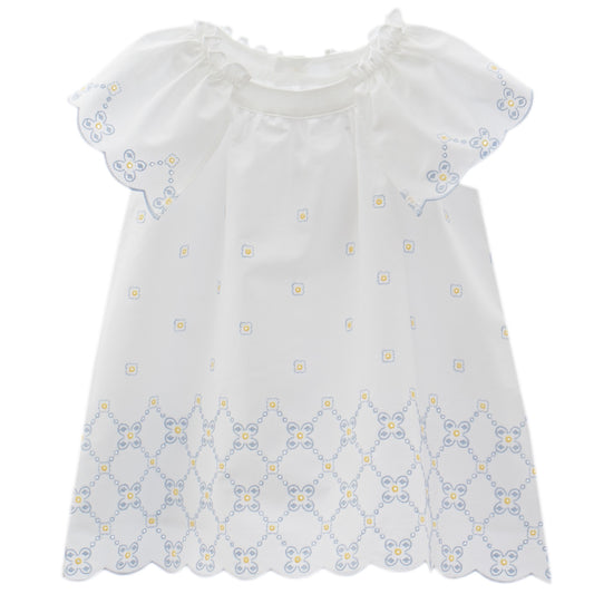 Patachou Girls White Cotton Dress