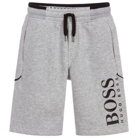 BOSS Boys Grey Logo Shorts