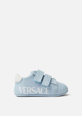 Versace Logo Baby Lambskin Leather Shoes