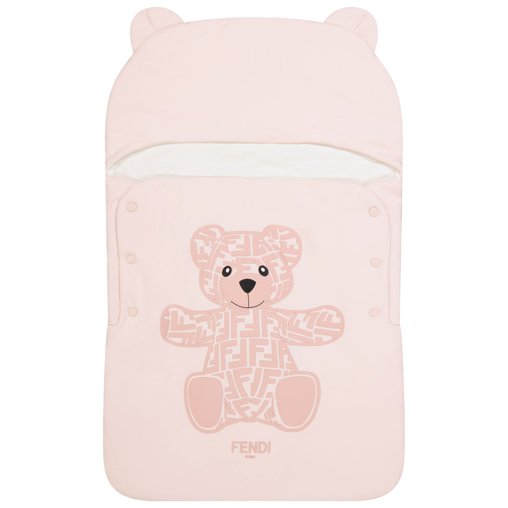 Fendi Baby Snap Up Bunting With FF Bear