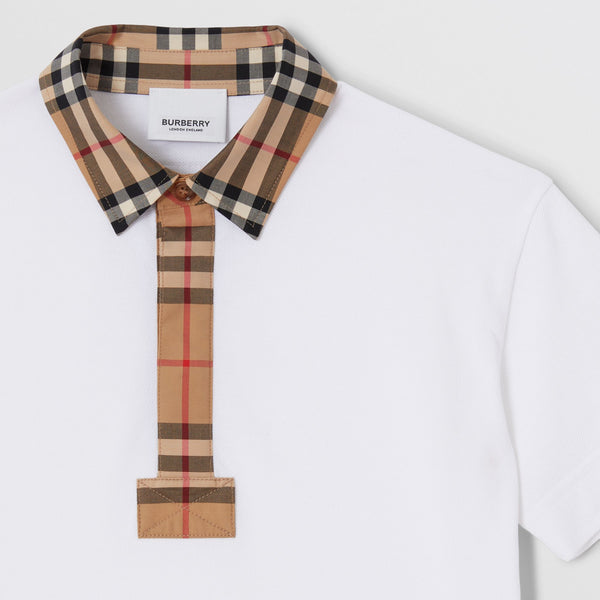 Burberry Vintage Check Trim Piqué Polo Shirt