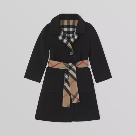 Burberry Reversible Check Wool Belted Coat