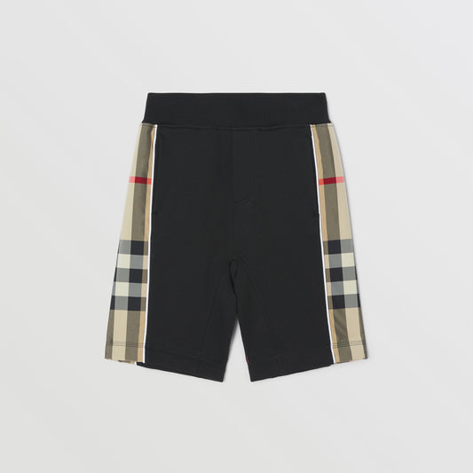 Burberry Check Panel Cotton Shorts