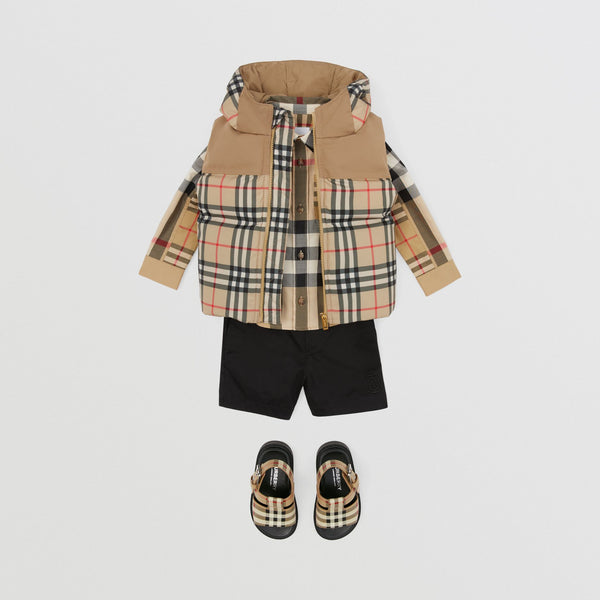 Burberry Baby Check Hooded Puffer Gilet