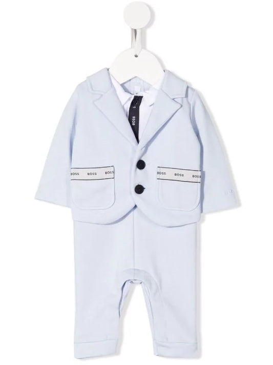 BOSS Suit-style Logo-print Romper
