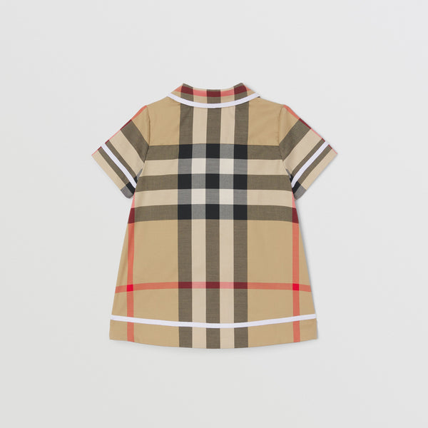 Burberry Check Stretch Cotton Dress with Bloomers
