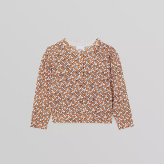 Burberry Monogram Print Wool Cardigan