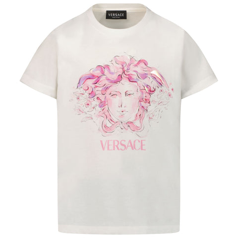 Versace Girl Pink Medusa Logo T-shirt