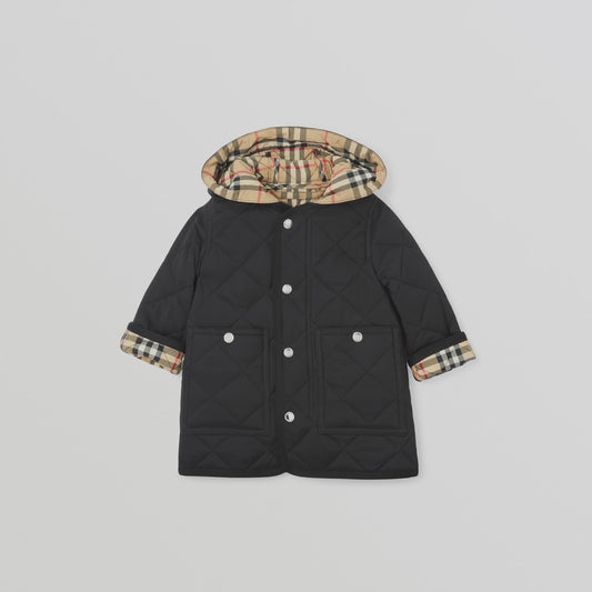 Burberry Diamond Quilted Nylon Hooded Coat