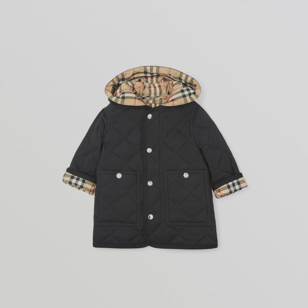 Burberry Diamond Quilted Nylon Hooded Coat