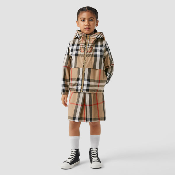 Burberry Contrast Check Cotton Hooded Jacket
