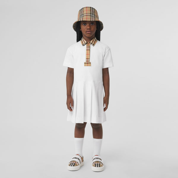 Burberry Check Trim Piqué Polo Shirt Dress