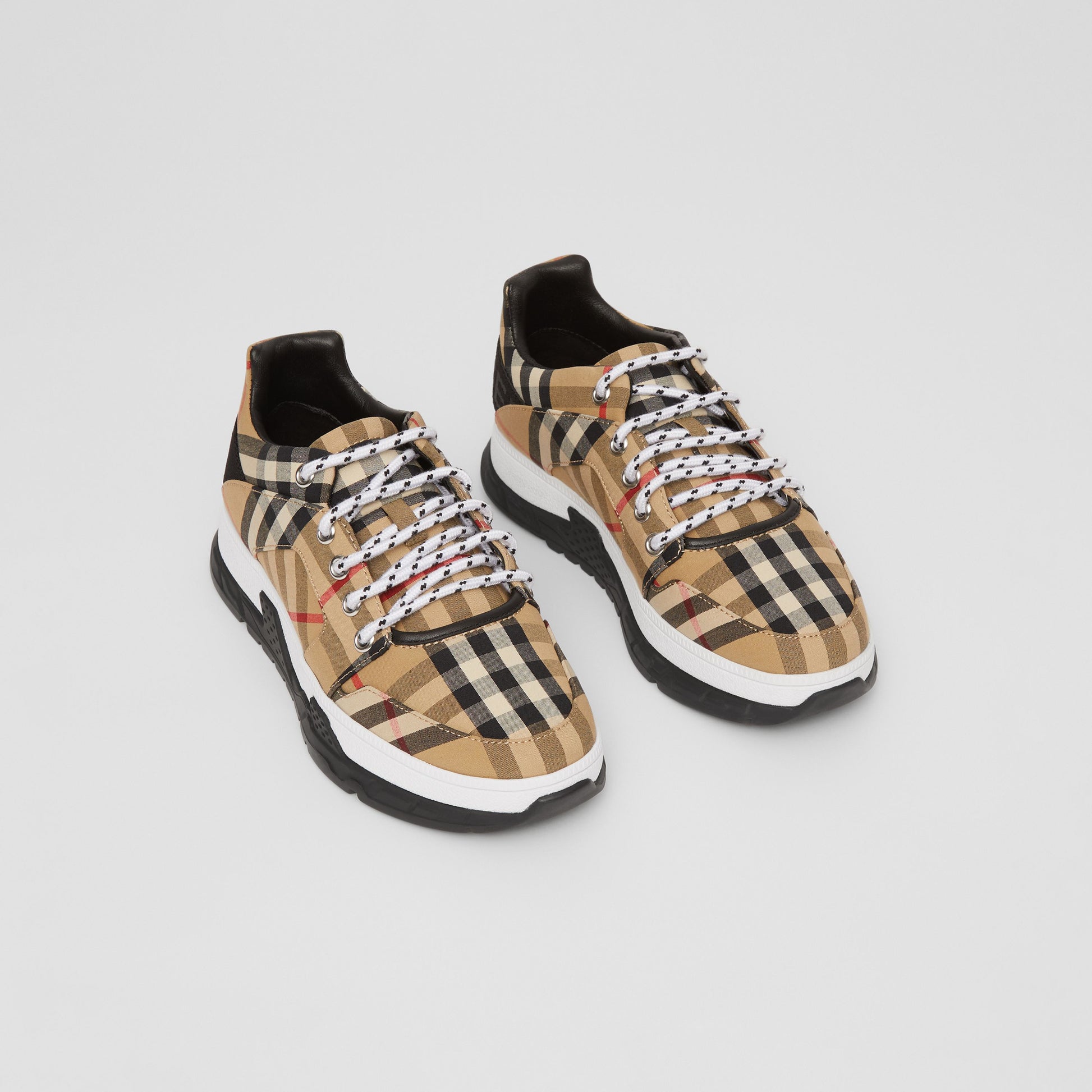 Burberry Logo Detail Vintage Check Cotton Sneakers 30