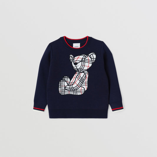 Burberry Thomas Bear Jacquard Wool Blend Sweater