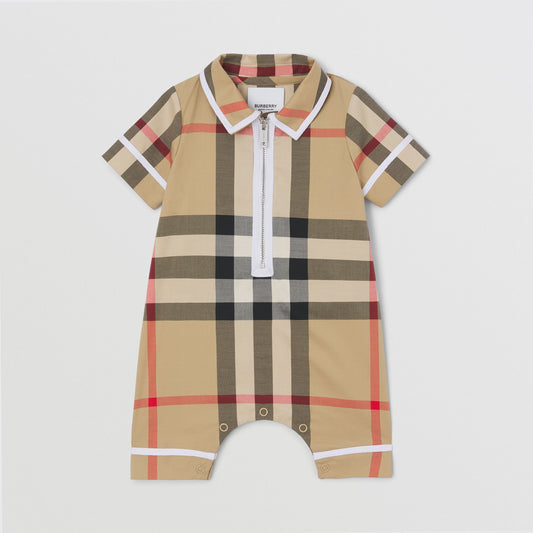 Burberry Check Stretch Cotton Playsuit