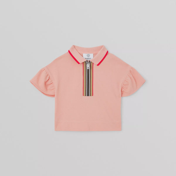 Burberry Baby Icon Stripe Zip-front Polo Shirt