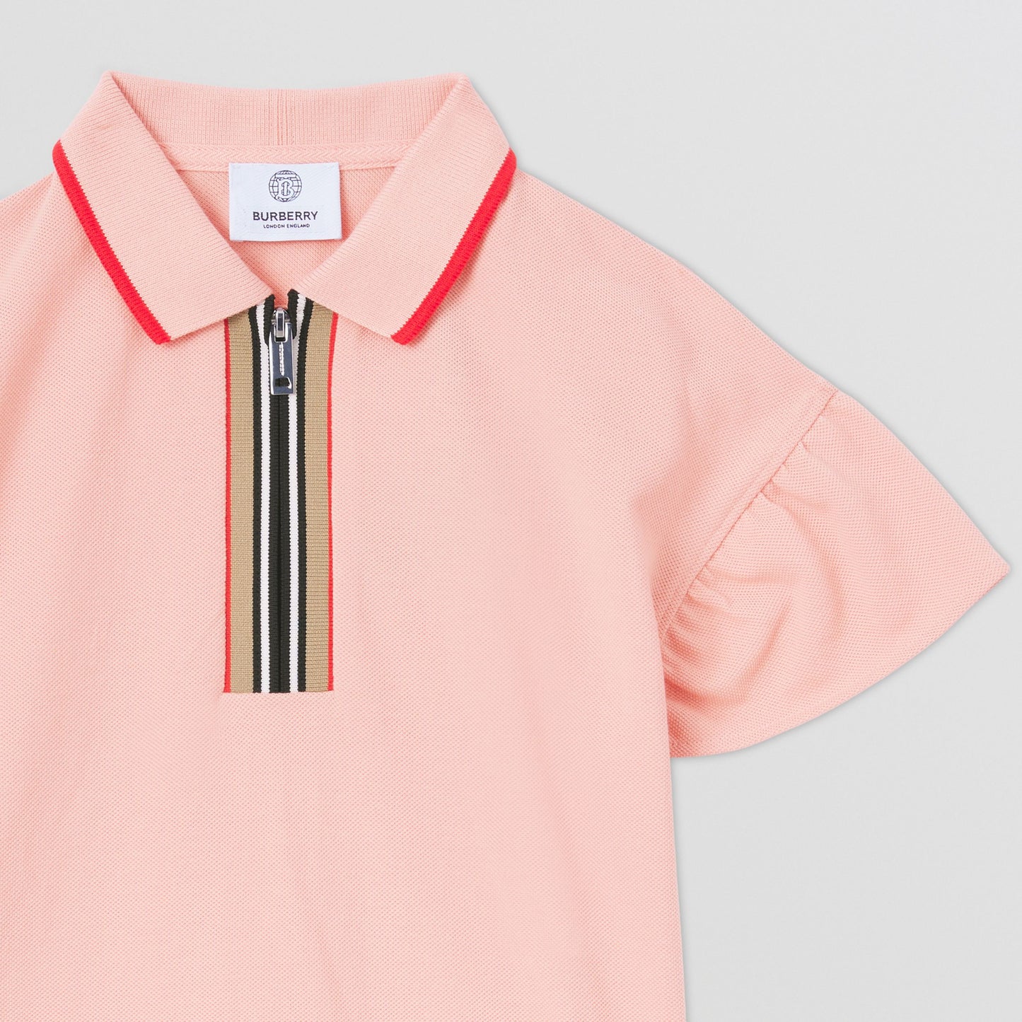 Burberry Icon Stripe Cotton Zip-front Polo Shirt