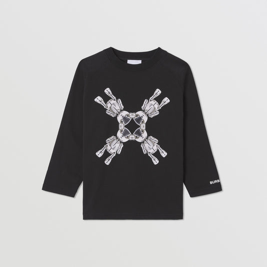 Burberry Long-sleeve Thomas Bear Print Cotton Top