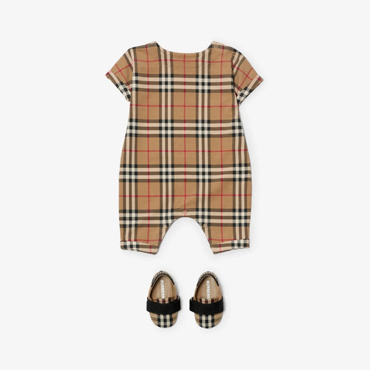 Check Stretch Cotton Playsuit