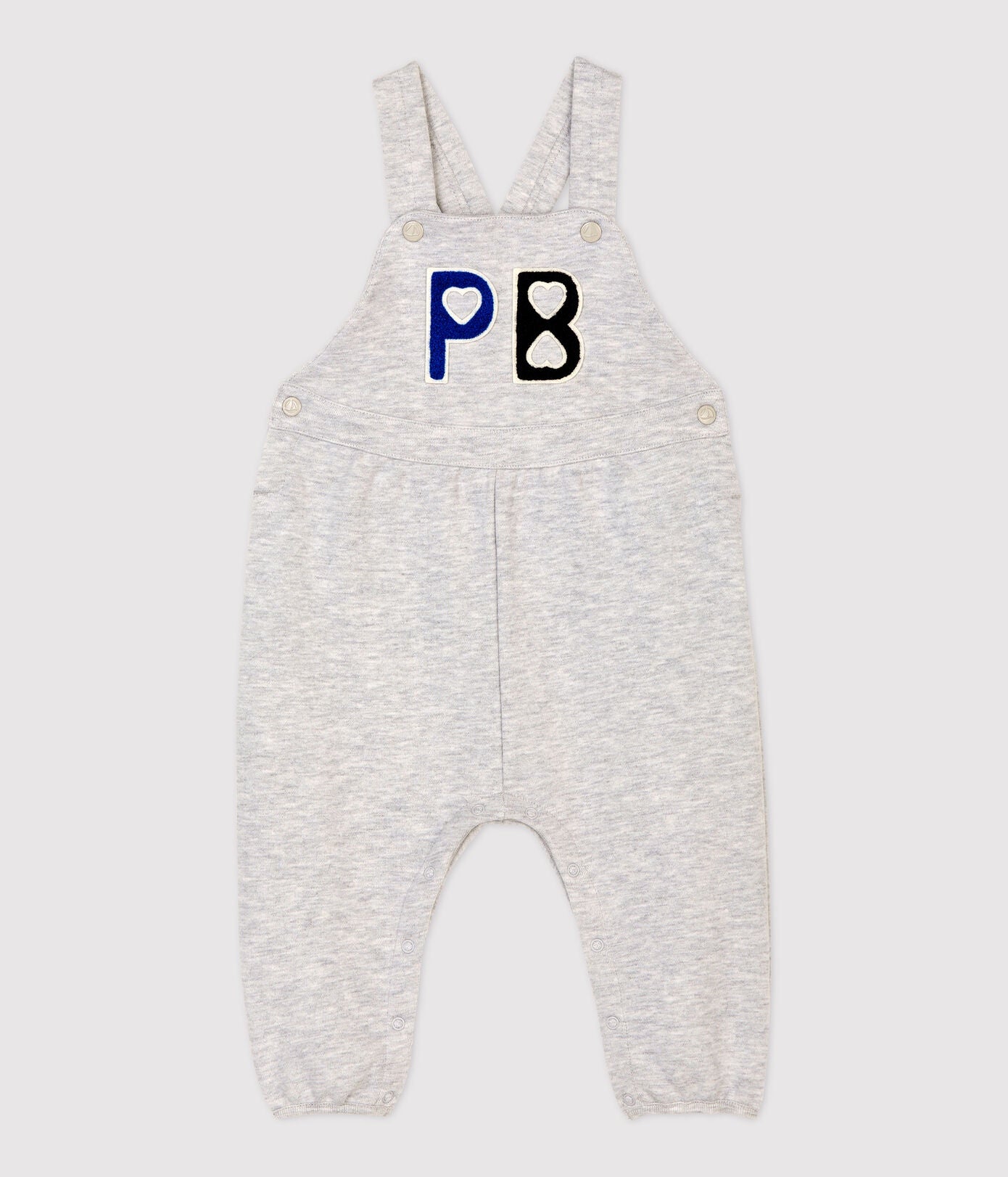 Petit Bateau Baby Grey Fleece Dungaree