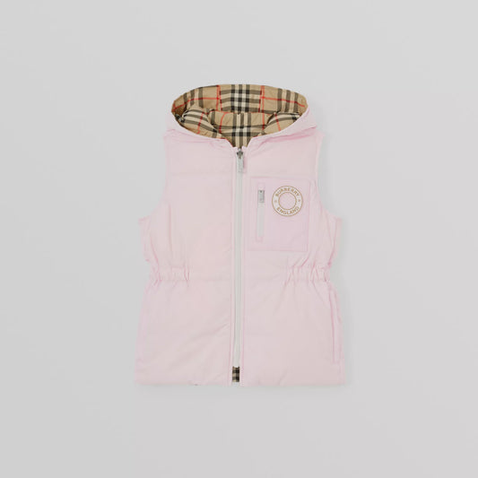 Burberry Reversible Girls Pink Puffer Gilet