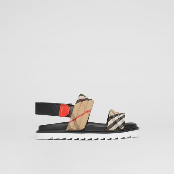 Burberry  Vintage Check Cotton and Leather Quilted Sandals