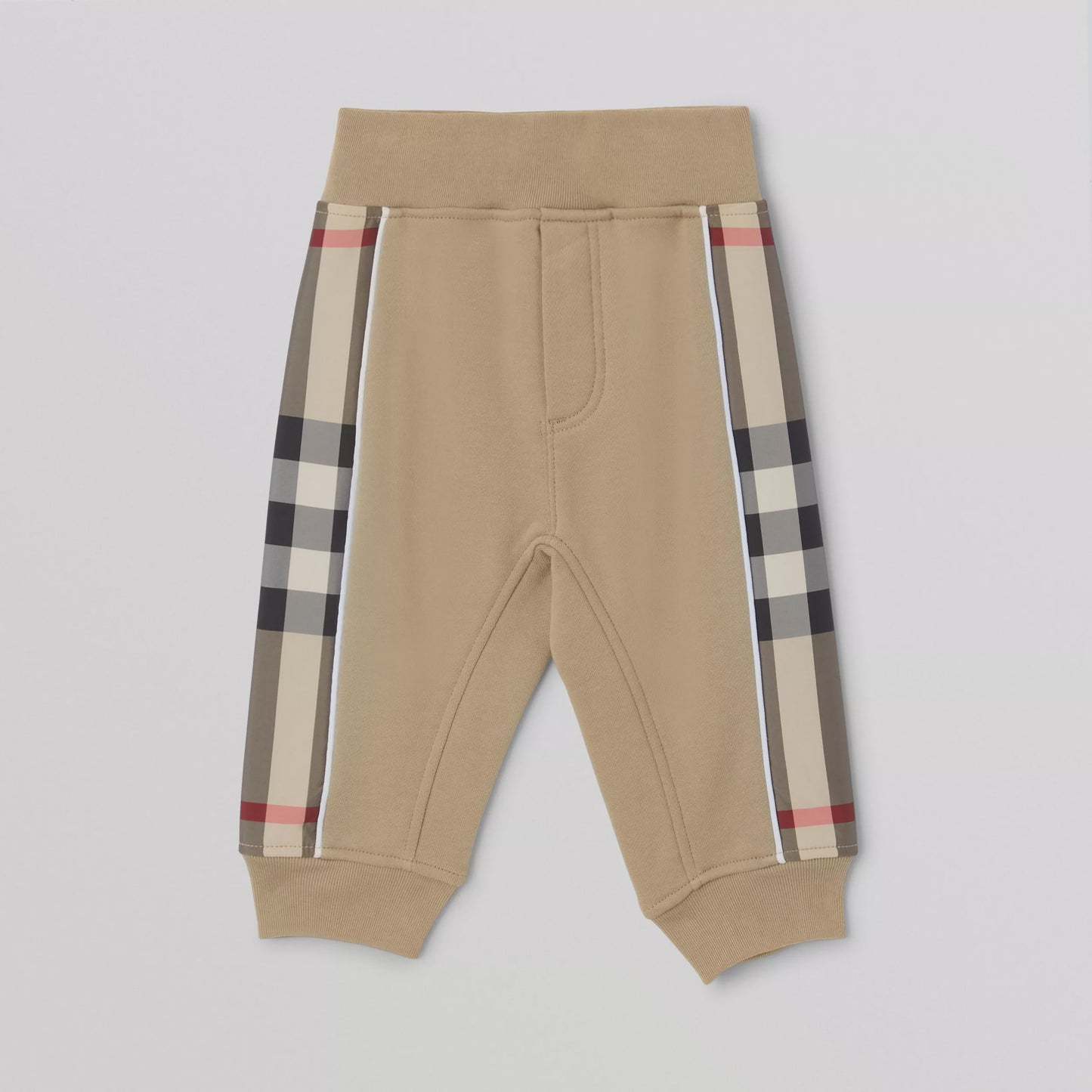 Burberry Baby Beige Check Panel Jogging Pants