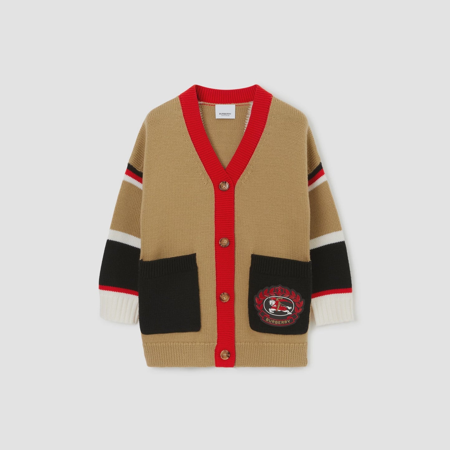 Burberry EKD Appliqué Wool Cardigan