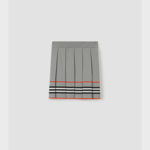 Icon Stripe Technical Wool Skirt
