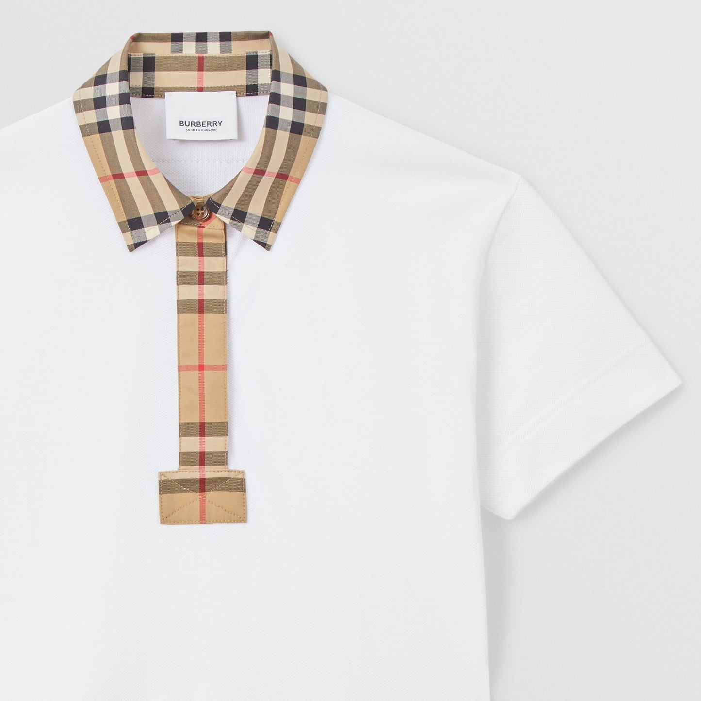 Burberry Check Trim Piqué Polo Shirt Dress