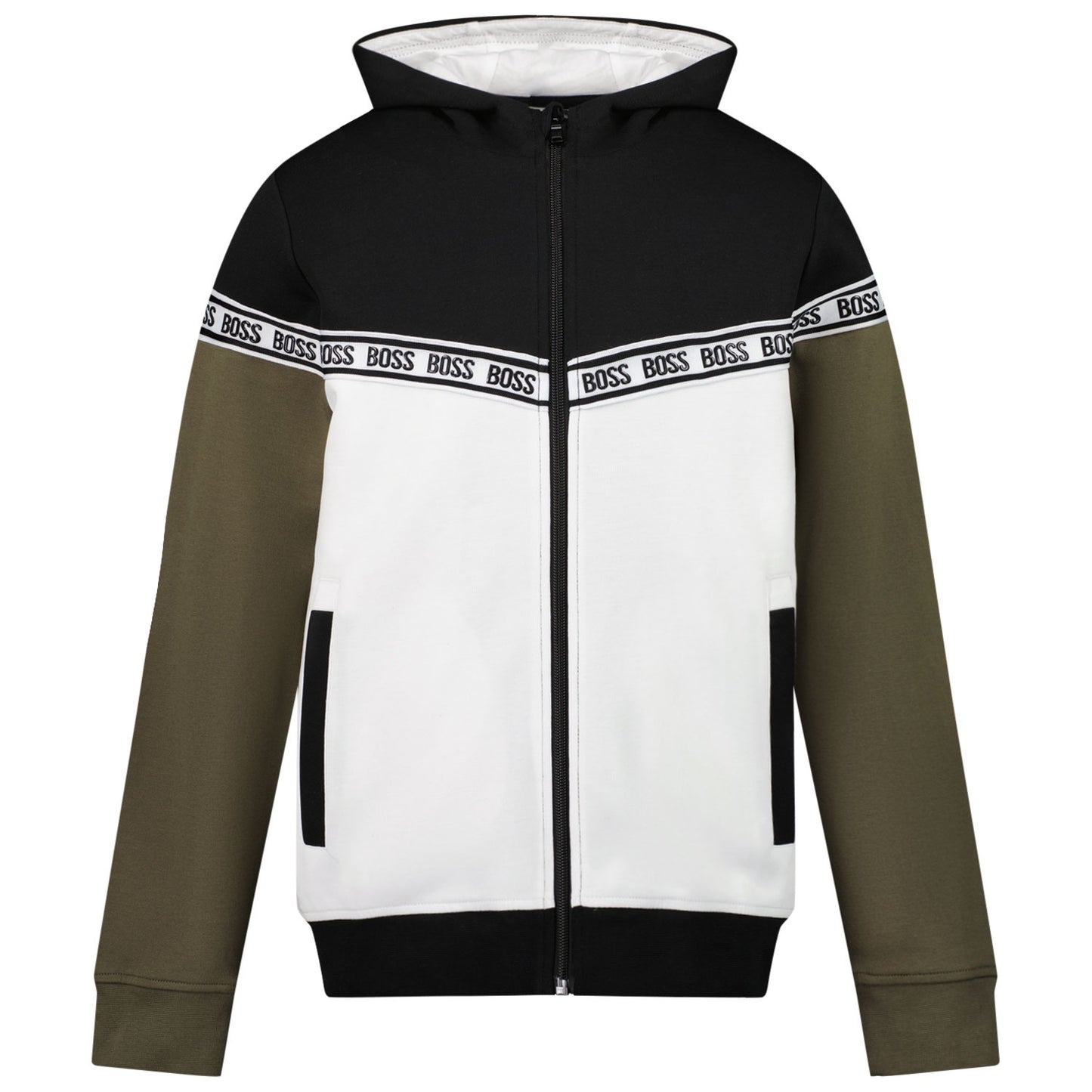 BOSS Zip-up Color Block Hoodie