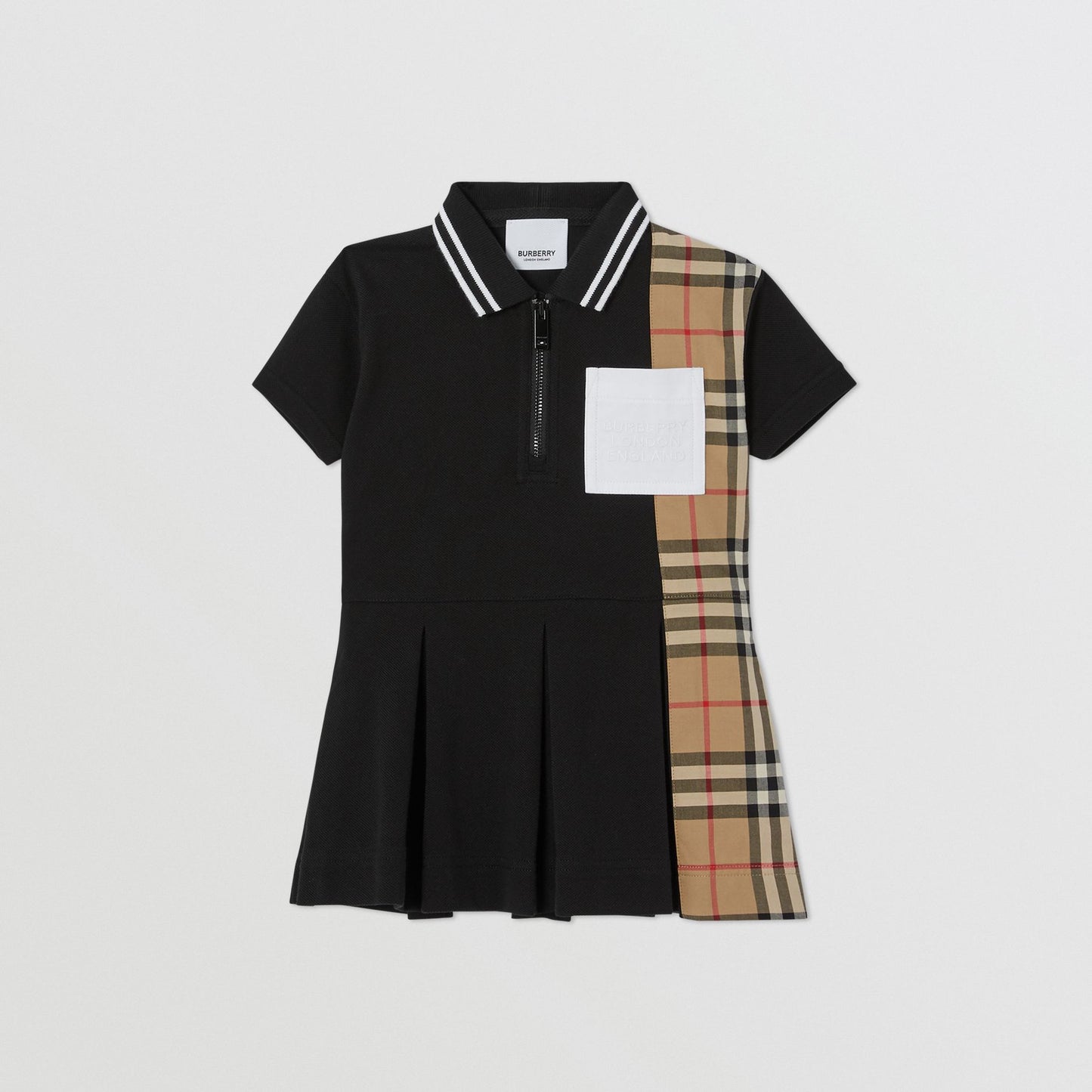 Vintage Baby Check Cotton Piqué Polo Shirt Dress