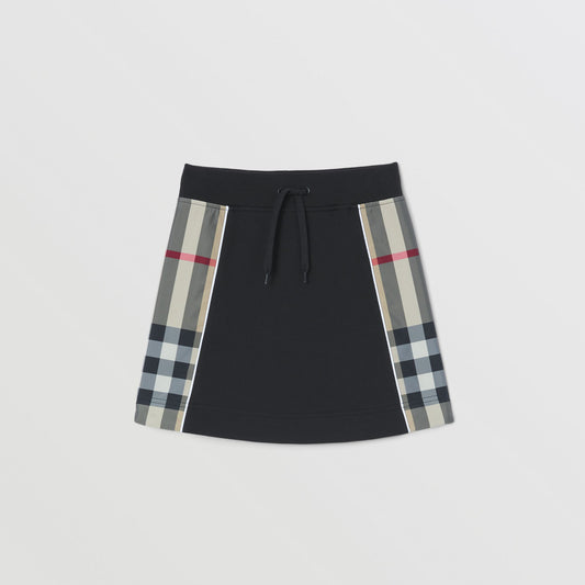 Burberry Check Panel Cotton Skirt