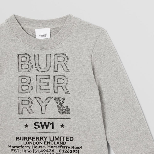 Burberry CB Logo Sketch Print Cotton Sweatshirt